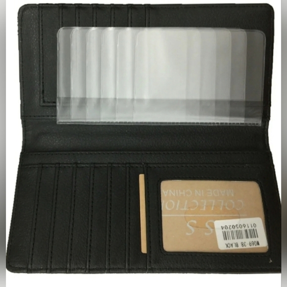 Cross Black/Turq Men Wallet Western Bifold Check Book Style - Picture 4 of 4